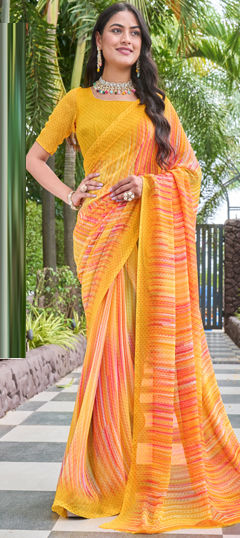 Multicolor color Saree in Georgette fabric with Printed work