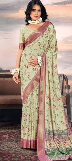 Multicolor color Saree in Cotton fabric with Floral, Printed work