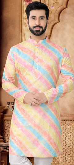 Multicolor color Kurta in Cotton fabric with Foil Print work