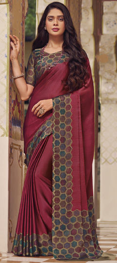 Festive, Party Wear Purple and Violet color Saree in Chiffon fabric with Classic Printed work : 1974212