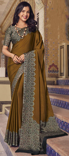 Festive, Party Wear Yellow color Saree in Chiffon fabric with Classic Printed work : 1974214