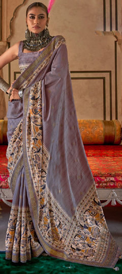 Festive, Party Wear, Traditional Purple and Violet color Saree in Viscose fabric with South Printed work : 1974404