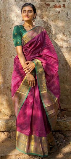 Festive, Traditional Multicolor color Saree in Art Silk fabric with South Weaving work : 1974437