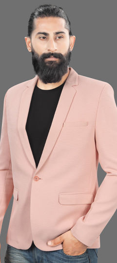 Pink and Majenta color Blazer in Rayon fabric with Thread work