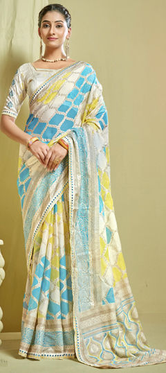 Festive, Traditional, Wedding Multicolor color Saree in Brasso fabric with Classic Printed work : 1974783