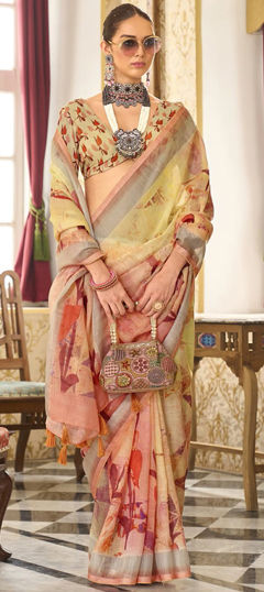 Festive, Party Wear, Traditional Multicolor color Saree in Silk fabric with South Printed work : 1975546