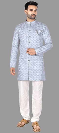 Multicolor color IndoWestern Dress in Brocade fabric with Broches work