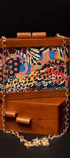 Multicolor color Clutches in Fancy Fabric fabric with Printed work