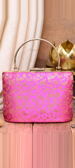 Pink and Majenta color Clutches in Art Silk fabric with Embroidered, Thread work