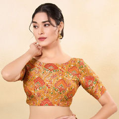 Multicolor color Blouse in Jacquard fabric with Printed work