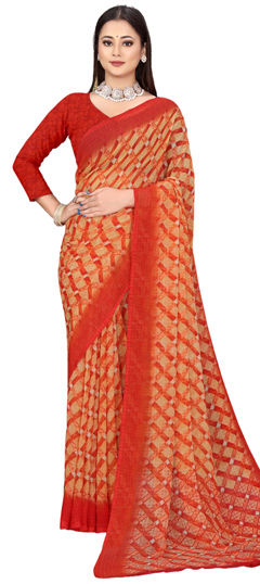 Multicolor color Saree in Georgette fabric with Printed work