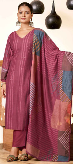 Festive, Party Wear Purple and Violet color Salwar Kameez in Viscose fabric with Straight Printed work : 1977008