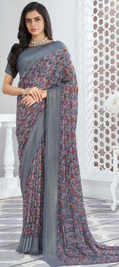 Multicolor color Saree in Georgette fabric with Printed work