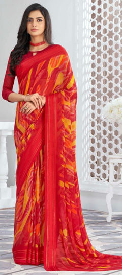 Multicolor color Saree in Georgette fabric with Printed work