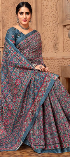 Multicolor color Saree in Cotton fabric with Printed work