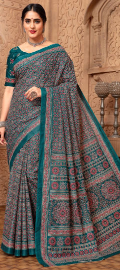 Multicolor color Saree in Cotton fabric with Printed work