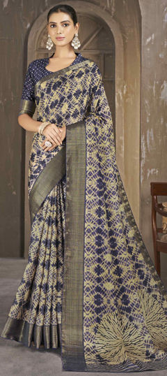 Multicolor color Saree in Cotton fabric with Printed work