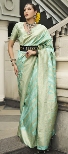 Blue color Saree in Viscose fabric with Weaving work