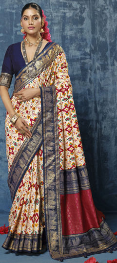 Multicolor color Saree in Art Silk fabric with Printed, Weaving work