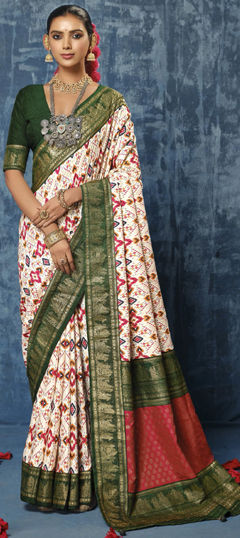 Multicolor color Saree in Art Silk fabric with Printed, Weaving work