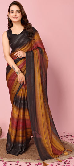 Multicolor color Readymade Saree in Art Silk fabric with Printed work