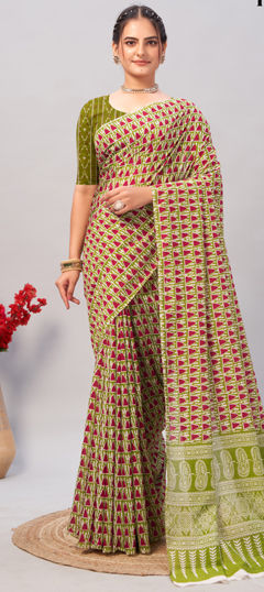 Multicolor color Saree in Cotton fabric with Printed work