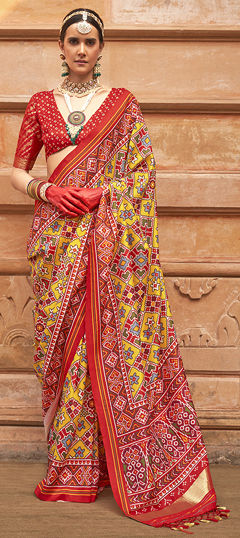 Multicolor color Saree in Silk fabric with Printed work