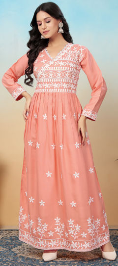 Black and Grey color Salwar Kameez in Rayon fabric with Embroidered work