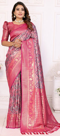 Multicolor color Saree in Banarasi Silk fabric with Weaving work