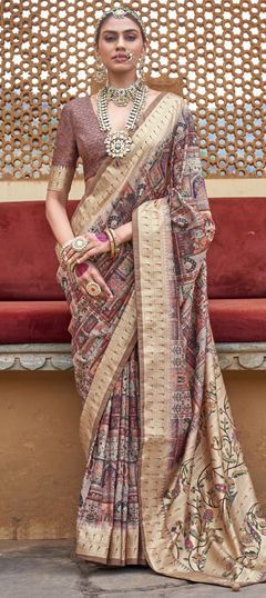 Multicolor color Saree in Art Silk fabric with Printed, Weaving work