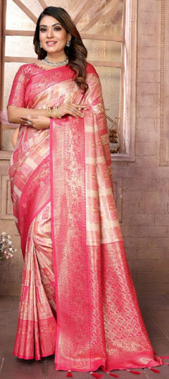 Multicolor color Saree in Banarasi Silk fabric with Weaving work