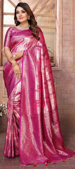 Multicolor color Saree in Banarasi Silk fabric with Weaving work