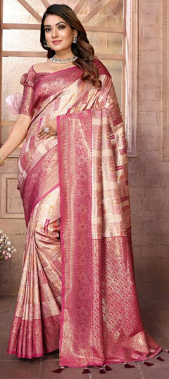 Multicolor color Saree in Banarasi Silk fabric with Weaving work