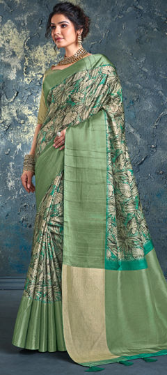 Multicolor color Saree in Silk fabric with Printed work