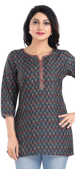 Multicolor color Kurti in Rayon fabric with Printed, Sequence work