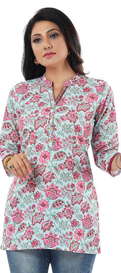 Multicolor color Kurti in Rayon fabric with Printed, Sequence work