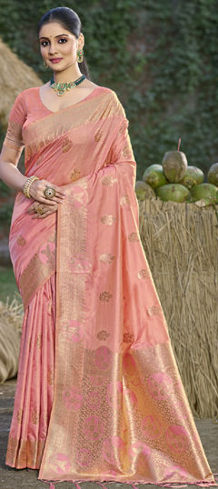 Pink and Majenta color Saree in Art Silk fabric with Weaving, Zari work