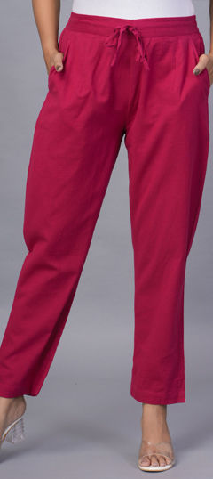 Pink and Majenta color Jeggings in Cotton fabric with Thread work