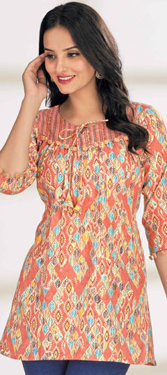 Multicolor color Kurti in Cotton fabric with Printed work