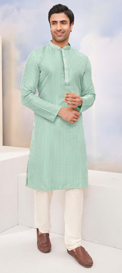 Blue color Kurta Pyjamas in Jacquard fabric with Sequence, Thread work