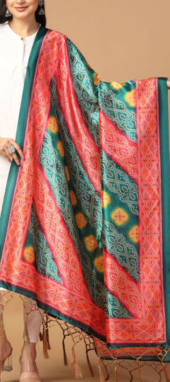 Blue color Dupatta in Art Silk fabric with Digital Print work