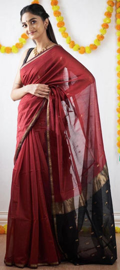 Red and Maroon color Saree in Art Silk fabric with Zari work