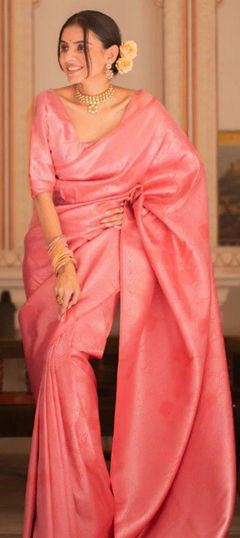 Pink and Majenta color Saree in Art Silk fabric with Weaving, Zari work
