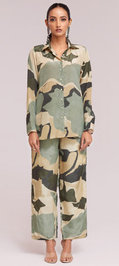 Multicolor color Co-ords Set in Crepe Silk fabric with Printed work