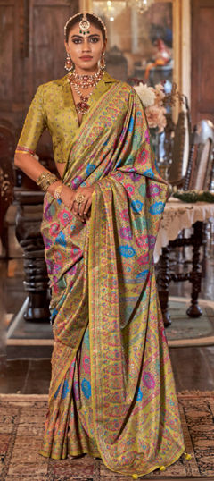 Multicolor color Saree in Silk fabric with Printed work