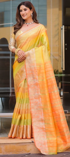 Multicolor color Saree in Banarasi Silk fabric with Weaving, Zari work