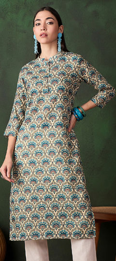 Multicolor color Kurti in Cotton fabric with Printed work