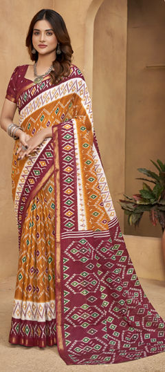 Multicolor color Saree in Cotton fabric with Printed work