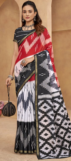 Multicolor color Saree in Cotton fabric with Printed work