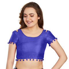 Blue color Blouse in Art Silk fabric with Thread work